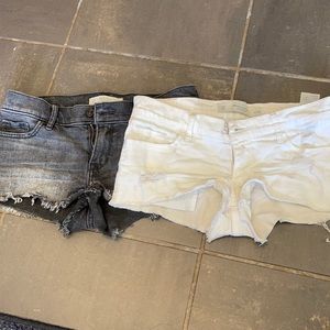 Black and white low rise short shorts